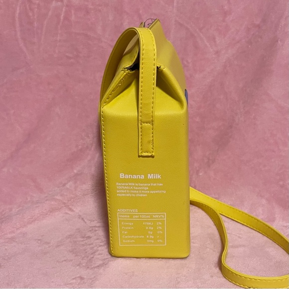 Kawaii Cute Banana Milk Faux Leather Crossbody Bag - Picture 3 of 6